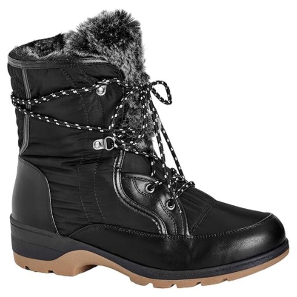 AVENUE Women's Wide Fit Sonya Cold Weather Fashion Boot Size 12 W BLACK - Picture 1 of 5